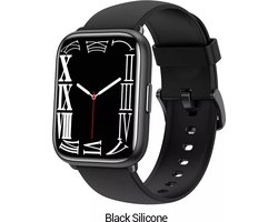 Belesy® LAOS – Smartwatch Dames – Smartwatch Heren – Horloge – 1.78 inch Touchscreen Kleurenscherm – Stappenteller – Hartslag – Zuurstofgehalte – 100+ Sporten – Calorieën – Bluetooth 5.1 – Zwart Siliconen - Moederdag