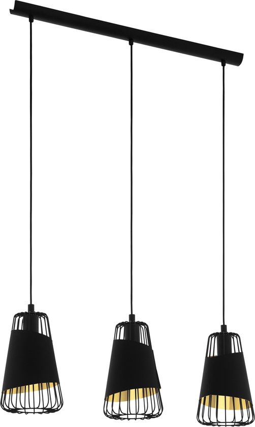 EGLO Austell Hanglamp - E27 - 76,5 cm - Zwart/Goud