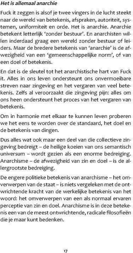 Pagina met de titel 'Het is allemaal anarchie' uit een boek.