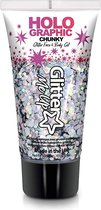 Holographic Chunky Glitter Face & Body Gel - Face jewels - Glitters gezicht - Festival make up - Intergalactic - 50 ml