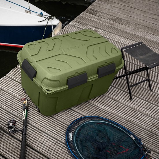 Sunware - Boîte de rangement étanche Q-line 130L vert noir -