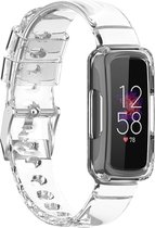 TPU Smartwatch bandje - Geschikt voor Fitbit Luxe clear TPU bandje - transparant - Strap-it Horlogeband / Polsband / Armband