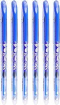 Uitwisbare pennen- 6 stuks- Blauw- Inclusief 6 refill- Uitwisbare pen- Erasable pen- Uitwisbaar- Uitgumbaar- Navul inkt- Rollerball pen- Gumbaar- Wisbaar- Uitwisbare inkt- Uitwisbare pen navulling