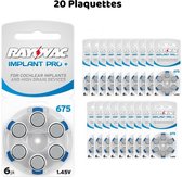 Piles pour prothèses auditives Rayovac 675 Implant Pro+, 20 électrodes