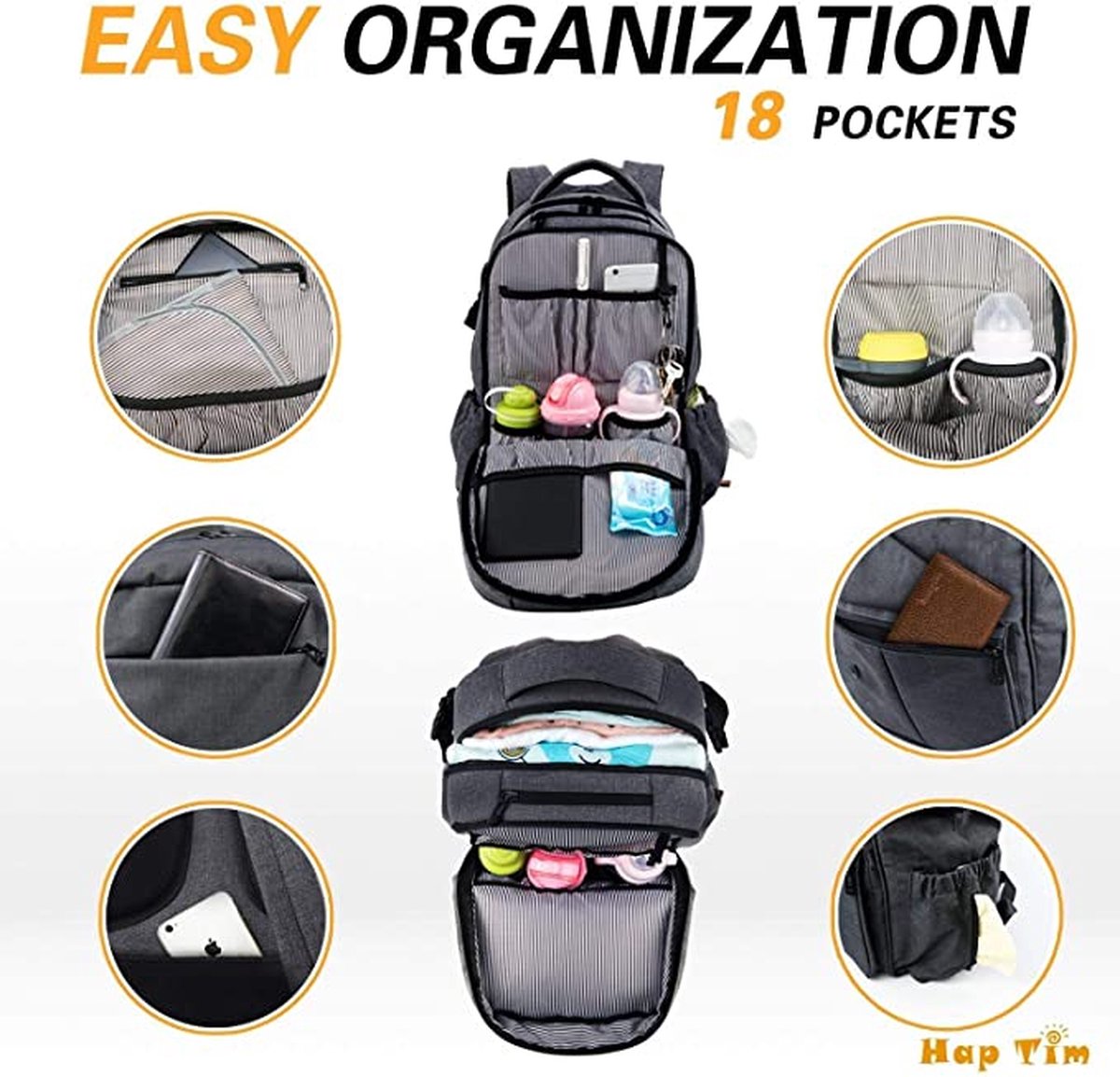 Luxe luiertas - baby tas - luier rugzak - premium kwaliteit - pasgeboren baby – foto 3