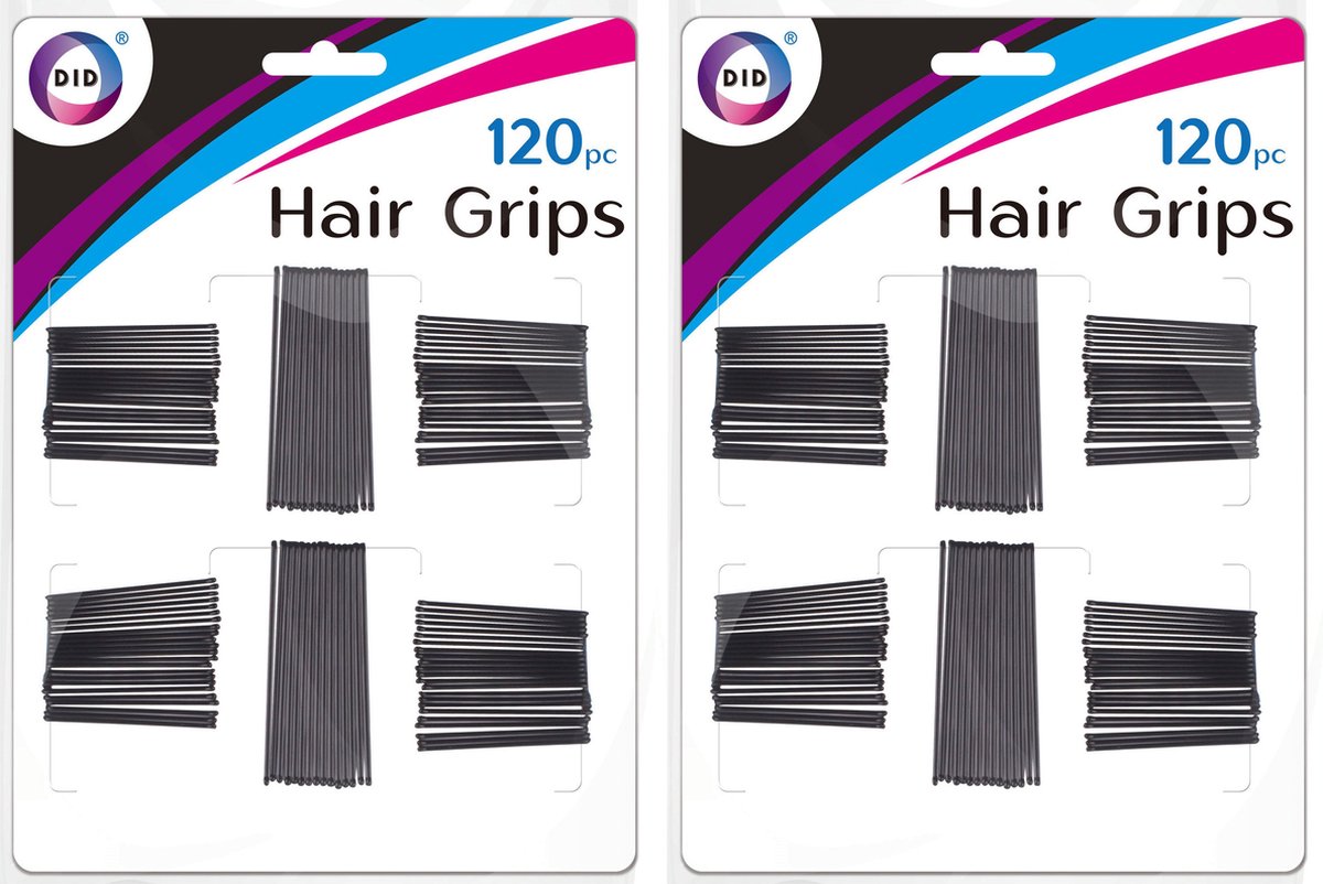 Diverse formaten zwarte haar schuifspeldjes 360x stuks 4,3 en 6,2 cm - Bobby pins haarspelden