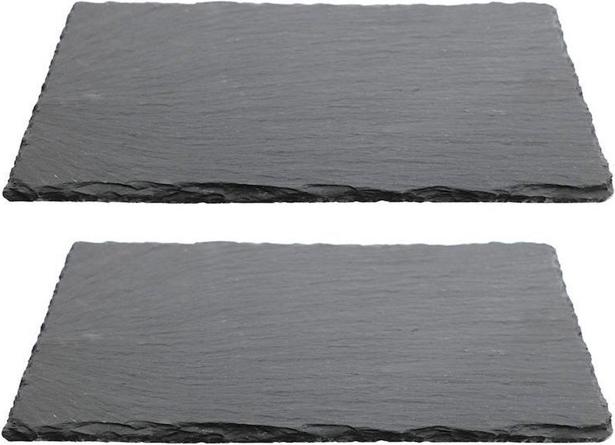 Serveerplank - 3x - leisteen - onderzetter - 20 x 30 cm - hapjesplank - kaarsenplateau
