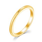 Twice As Nice Ring in goudkleurig edelstaal, 2 mm, gestreept 50