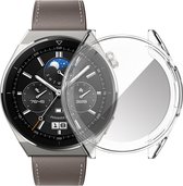 Strap-it TPU case - transparant bescherm hoesje geschikt voor Huawei Watch GT 3 Pro 46mm - doorzichtige beschermhoes voor Huawei Watch GT 3 Pro 46mm