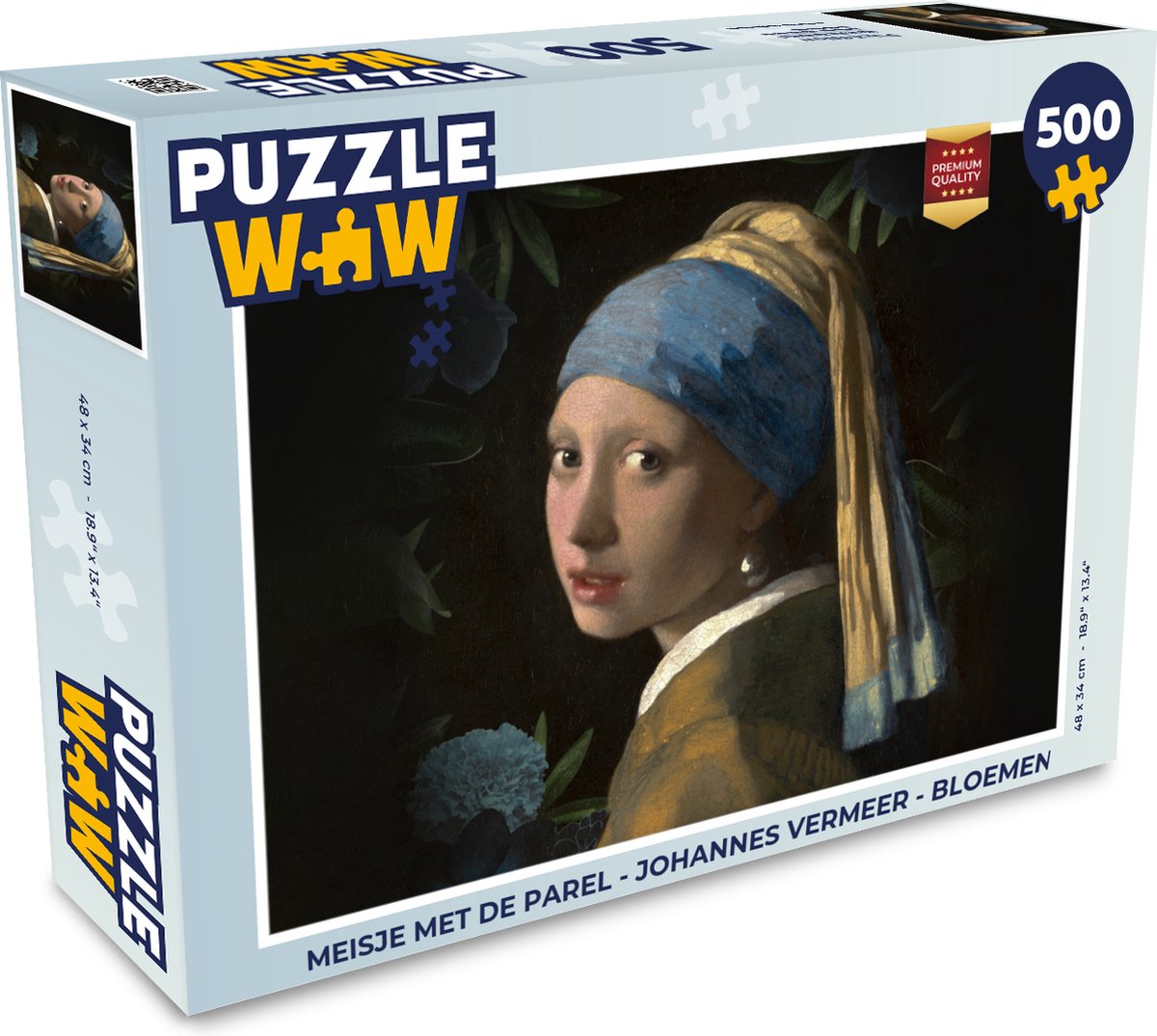 Puzzel Meisje met de parel - Johannes Vermeer - Bloemen - Legpuzzel - Puzzel 500 stukjes