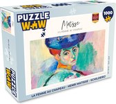 Puzzel La femme au chapeau - Henri Matisse - Schilderij - Legpuzzel - Puzzel 1000 stukjes volwassenen