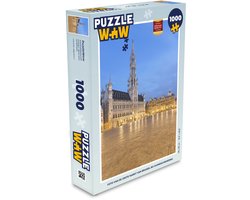 Puzzel Foto van de Grote Markt van Brussel bij avondschemering - Legpuzzel - Puzzel 1000 stukjes volwassenen