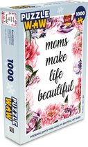 Puzzel Quotes - Moms make life beautiful - Spreuken - Mama - Legpuzzel - Puzzel 1000 stukjes volwassenen