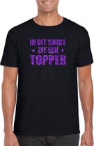 In dit shirt zit een Topper paarse glitter t-shirt zwart voor heren - Toppers shirts S