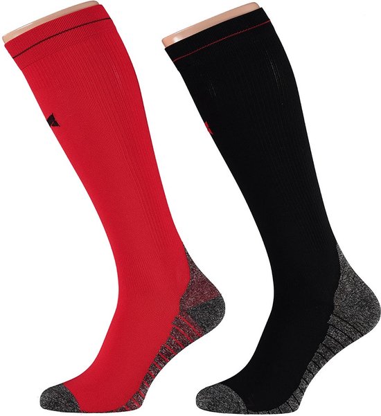 X-treme | Running Compression Socks Zwart-Rood | 2-Pack