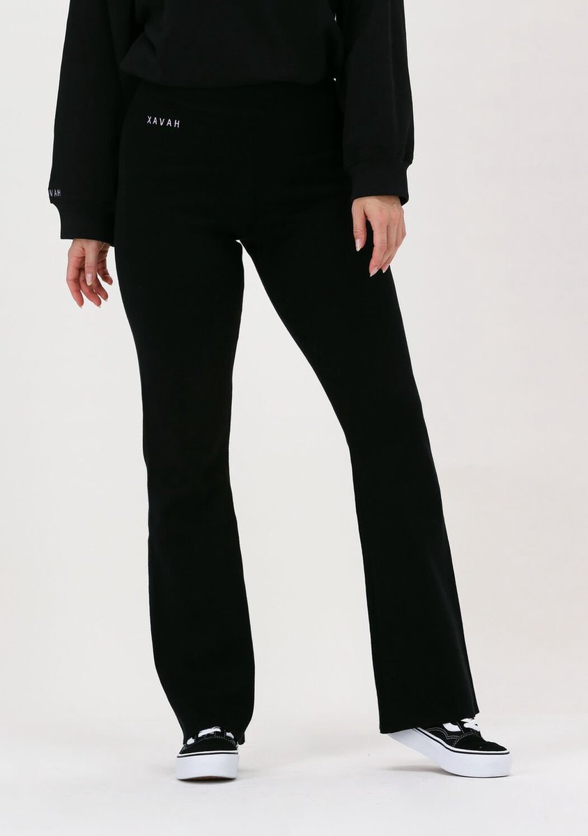 Xavah Heavy Knit Flairpant Broeken & Jumpsuits Dames - Jeans - Broekpak - Zwart - Maat S