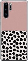 Casimoda® hoesje - Geschikt voor Huawei P30 Pro - Stippen roze - Siliconen/TPU - Soft Case - Roze - Gestipt