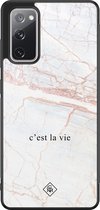 Casimoda® hoesje - Geschikt voor Samsung Galaxy S20 FE - C'est La Vie - Zwart TPU Backcover - Tekst - Bruin/beige