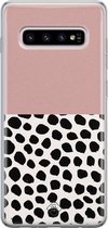 Casimoda® hoesje - Geschikt voor Samsung S10 Plus - Stippen roze - Backcover - Siliconen/TPU - Roze