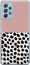 Casimoda® hoesje - Geschikt voor Samsung A52 (5G) - Stippen roze - Backcover - Siliconen/TPU - Roze