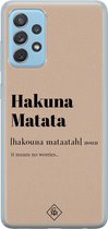Casimoda® hoesje - Geschikt voor Samsung A52 (5G) - Hakuna Matata - Backcover - Siliconen/TPU - Bruin/beige