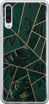 Casimoda® hoesje - Geschikt voor Samsung A70 - Abstract Groen - Backcover - Siliconen/TPU - Groen