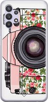 Casimoda® hoesje - Geschikt voor Samsung A32 5G - Hippie Camera - Backcover - Siliconen/TPU - Roze