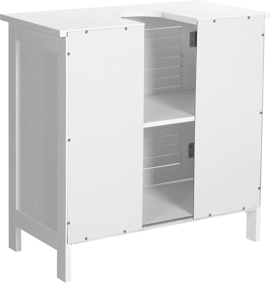 Vicco Wastafelonderkast Marelle, Wit/Artisanaal Eiken, 60 X 57.5 Cm Met 2 Deuren