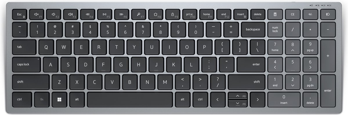 DELL KB740 toetsenbord RF-draadloos + Bluetooth QWERTY US International Grijs Zwart