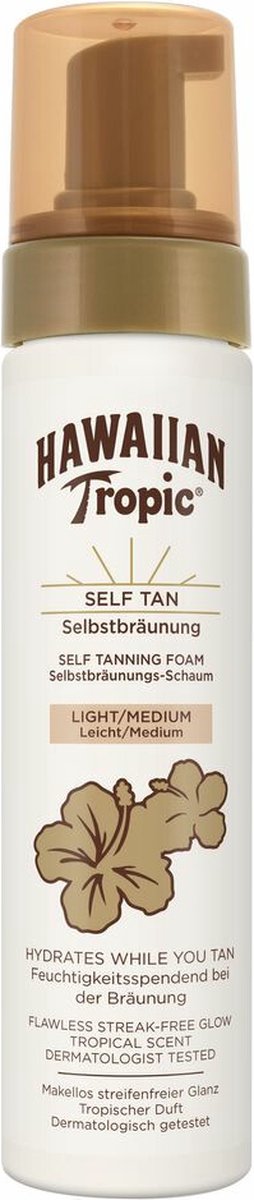 Goedkoopste Hawaiian Tropic Sunless Tan Foam Light/Medium 200 ml