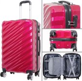 Travelsuitcase - Koffer Messina - Reiskoffer met cijferslot en op wielen - Hoog kwaliteit Polycarbonaat - Rood - maat M