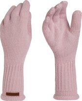 Knit Factory Lana Gebreide Dames Handschoenen - Gebreide winter handschoenen - Roze handschoenen - Polswarmers - Roze - One Size