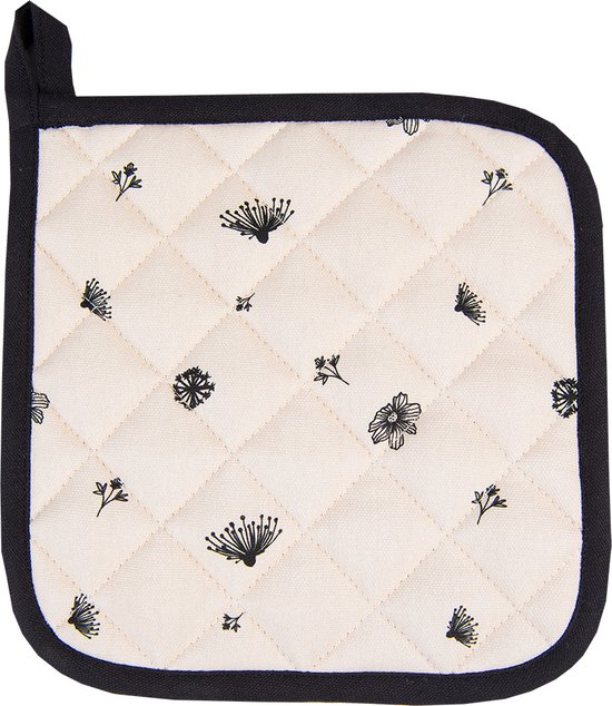 Maison d'Hermine Ovenwant- en pannenlappen set van 100% katoen (19 x 33 cm en 20 x 20 cm), hittebestendige handschoenen met lus voor het aanraken van hete pannen, paasdecoraties
