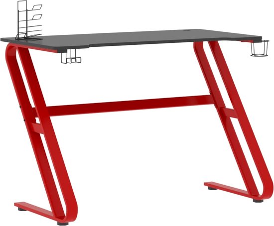 Gamingbureau met Z-vormige poten LED 90x60x75 cm zwart kopen