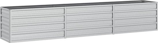 Jardinière surélevée vidaXL - 240 x 40 x 45 cm - Argent - Jardinière - Pot de fleurs - Jardinière décorative - Grande jardinière