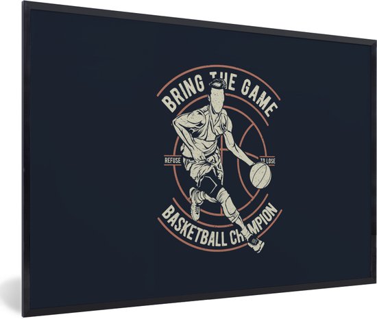 Affiche avec cadre Basketbal - Sport - Rétro - 30x20 cm