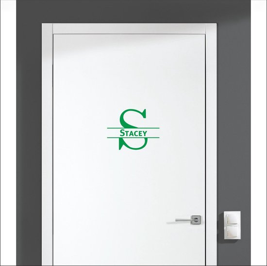 Sticker pour porte avec nom - Stacey - Vert