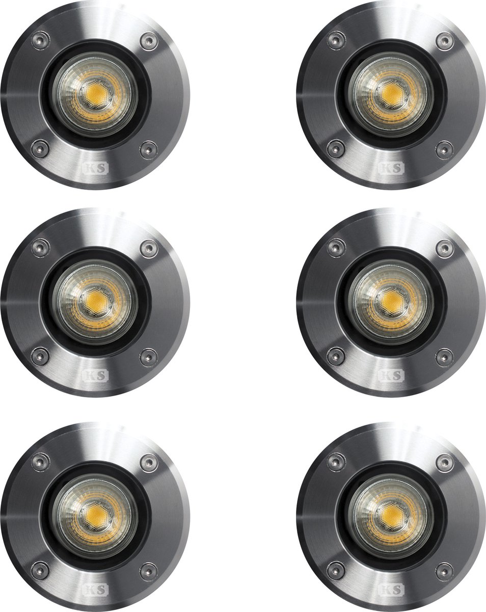 Grondspot LED Ø11 Rond RVS set met smart WIFI LED’s (6-stuks)