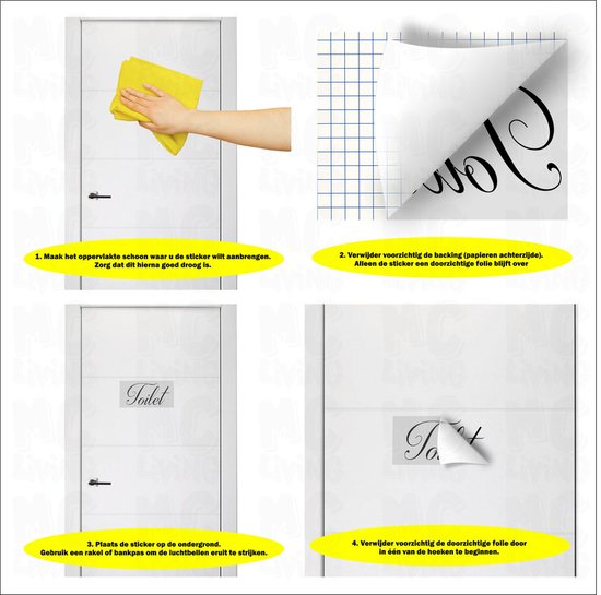 Sticker pour porte avec nom - Johanna - Blauw