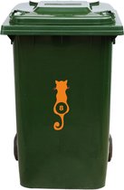 Autocollant Kliko / Autocollant poubelle - Chat - Numéro 8 - 23x8 - Oranje