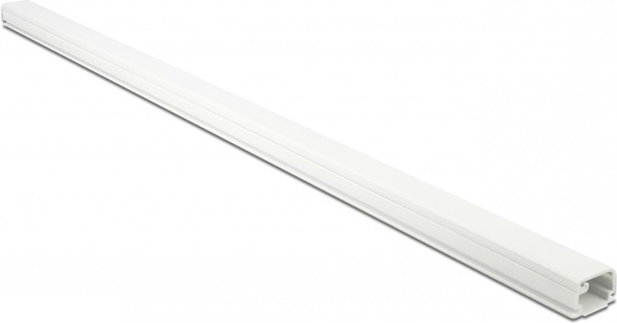Kunststof kabelgoot met cover en zelfklevende plakstrip - 100 x 2,2 cm / wit