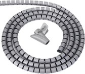 Cable eater kabelslang met rijgtool - 28 mm / 1,5m / grijs