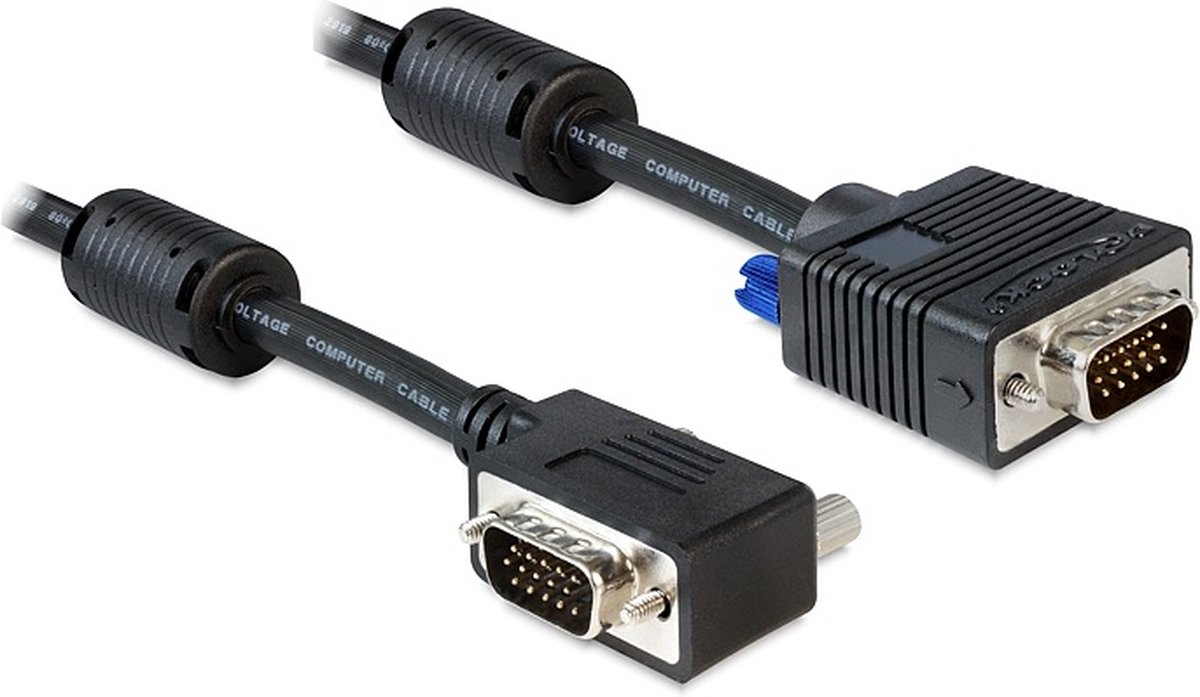Premium VGA monitor kabel - 90° haaks naar rechts - 2 meter