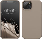 kwmobile telefoonhoesje geschikt voor Apple iPhone 14 - Hoesje met siliconen coating - Smartphone case in taupe