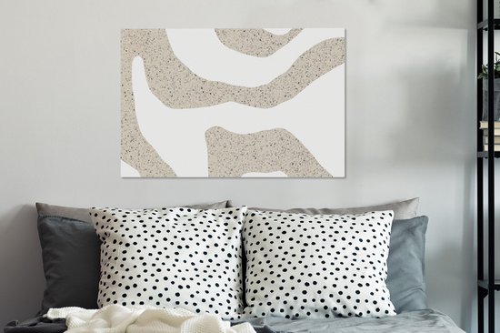 Tableau sur toile Abstrait - Terrazzo - Design - Beige - 90x60 cm - Décoration murale