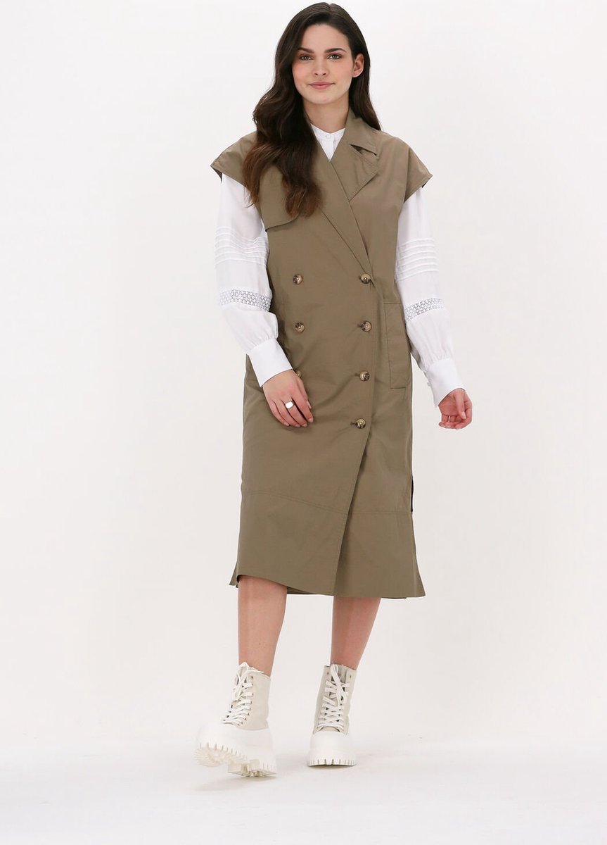 Levete Room Marilyn 8 Waistcoat Blazers Dames - Khaki - Maat M