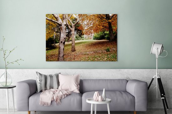 Tableau sur toile Automne - Arbres - Feuilles - nature - 140x90 cm - Décoration murale