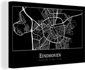 Canvas Schilderij Plattegrond - Eindhoven - Kaart - Stadskaart - 120x80 cm - Wanddecoratie