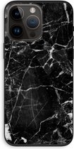 Case Company® - Hoesje geschikt voor iPhone 14 Pro Max hoesje - Zwart Marmer - Biologisch Afbreekbaar Telefoonhoesje - Bescherming alle Kanten en Schermrand