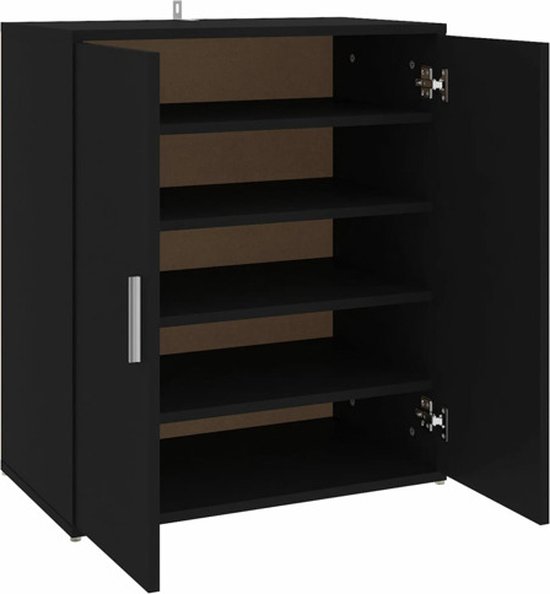 vidaXL Schoenenkast 60x35x70 cm bewerkt hout zwart